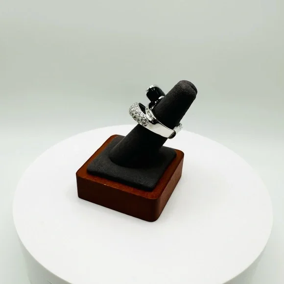 NWT Luxury Black Onyx Cubic Zirconia Bypass Ring - Picture 9 of 17